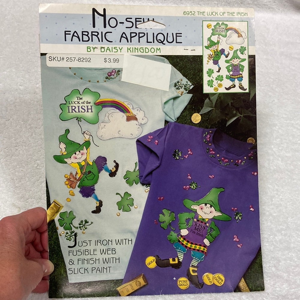 NWT daisy kingdom 6932 luck of the Irish no sew appliqués
